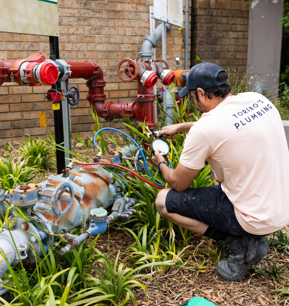 Plumber fixing temp for outside faucet
